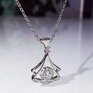 💞 Shiny Unique Shape 925 Silver Plated Necklace for Women, MARR9002